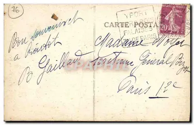 Yport — A Falésia do Chicard — Edit. Dutot, n°7 — Verso