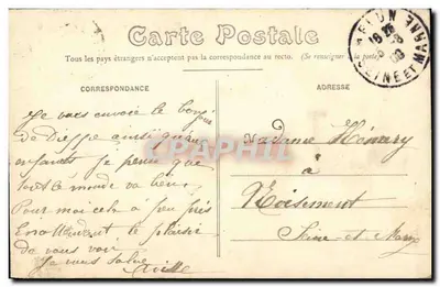 Dieppe — A doca — Tempestade — Editor: 1290 — Verso