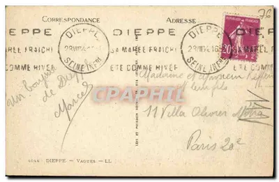Vagues — Dieppe — LL n°4044 — Achterkant