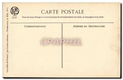 ÉTRETAT - LA PLAGE — obraz Louis Obbemey — wydawca Maque Députée, seria XIII, n°7 — Rewers