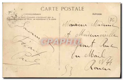 Fécamp — La Bénédictine — Widok na ulicę — L. J. (Seine Inférieure) — Rewers
