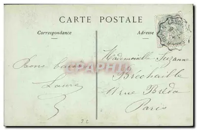 Caudebec-en-Caux — Stare domy ulicy Cordonnerie nad rzeką Sainte-Gertrude — Zbiory ND Phot — Rewers