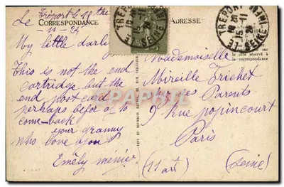 Przyjazd S.M. Królowej Wiktorii do Zamek Écou — 61 — wydawca Delécluse — Rewers