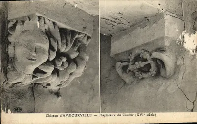 Château d'AMBOURVILLE — Chapiteaux du Couloir (XVIe siècle) — Éditeur BHD