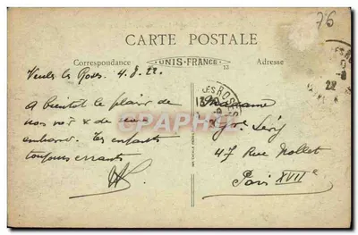 Veules-les-Roses (Seine-Inf.) — As Rochas com maré baixa — Kergosien, editor, n°39 — Verso