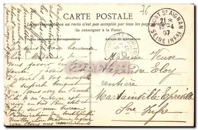 Mont-Saint-Aignan, perto de Rouen — O Castelo — Editor: Antoine F. Lemaire, Rouen — Verso