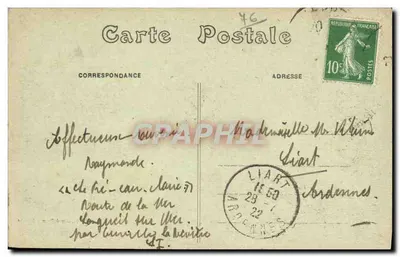 Quiberville — Widok na skałę i plażę — Wydawnictwo Maupin, Dieppe — Rewers