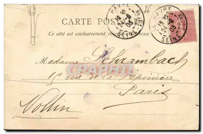 Le Havre — Plac św. Rocha. Jaskinia — Wydawca E. J. n° 66 — Rewers