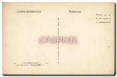 Parowóz « Duquesne » — Le Tréport — Wydawca: Le Tréport, Drukarnia L. L. — Rewers