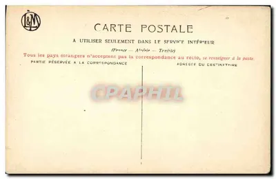 TREPORT. Wzgórze Huon — malowana widokówka — F. Foleurtec — Rewers