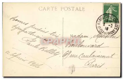 Marseille - Rue Cannebière — widok z ruchem tramwaju i handlu — ZZ. — Rewers