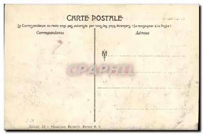 Marsella — El Fuerte de San Juan. Entrada del puerto viejo — Editor: Ollivier, 28, r. República, Marsella. Marca M. O. — Reverso