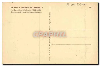 La Cannebière e a Bolsa — 1852-1860 — Mona, SE 1 — Verso