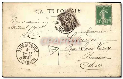 Marseille - Bulwar Dugommier — animowana scena z tramwajem i budynkami — wydawca nieznany — Rewers