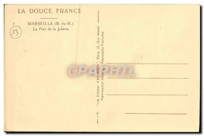 Il Porto di La Joliette — Marsiglia (B.-du-R.) — Edizioni 'La Douce France' — Verso
