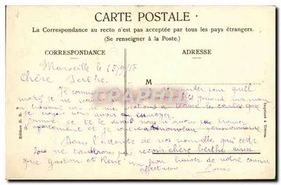 Marsiglia — La Chiesa dei Riformati — Edizione E. B. — Verso