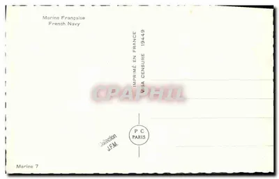 Nave da guerra in mare — Marina Francese — Collezione J.F.M. n°7 — Verso