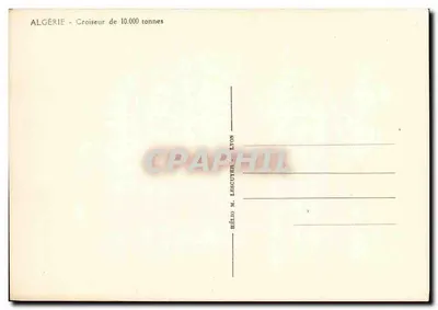 Algérie — Krążownik o wadze 10 000 ton — Hélio M. Lescuyer, Lyon — Rewers