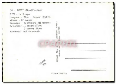 Brest (Północny Finistère) — F773 Le Bosque — Wydawnictwo Gaby — Rewers