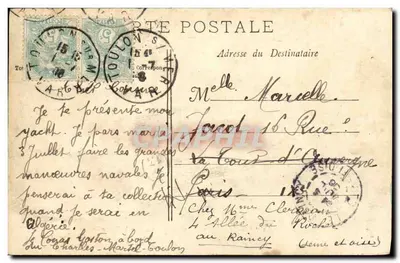 Il "Charles-Martel" Cacciatorpediniere a Torri — A. Bougault n°519 — Verso