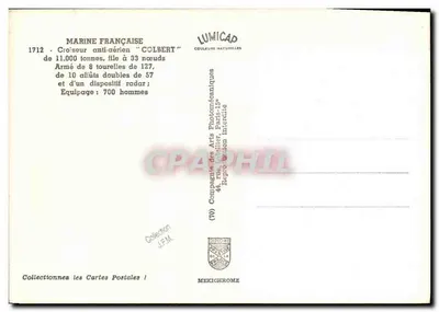 Kroczownik przeciwlotniczy Colbert — Marynarka Francuska — Lumicap — Rewers
