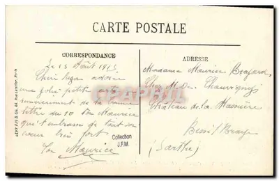 Guerra 1914-1915 — Cuirassados em linha de combate. Em destaque o Courbet, Jean-Bart, Vérité. — Vihé Paris n° 518 — Verso