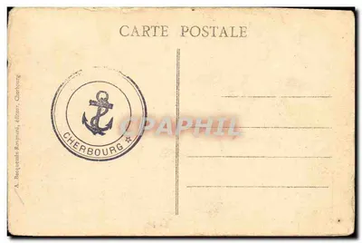 アンティーク絵葉書 シェルブールの戦艦 ローピルール — 裏面