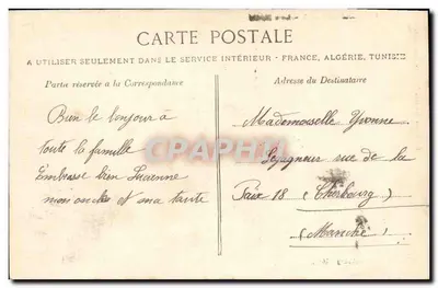 Cherbourg — De « De Gueydon » Kruiser-panzerboot — G.F. — Collectie Ganmain oudste zoon — Achterkant