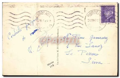 Port Autonome de Bordeaux — Croiseur devant les Quinconces — Éditions Les Editions M. BERAUD Bordeaux — Verso