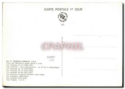 Le 1er DUGUAY-TROUIN (1923) — croiseur à batterie — éditeur F.T. (Paris) — n° 41-000 — Verso