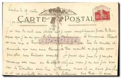 L'Edgar-Quinbert, Croiseur-Cuirassé — Marina Militare — Goulon, 1° agosto — Verso