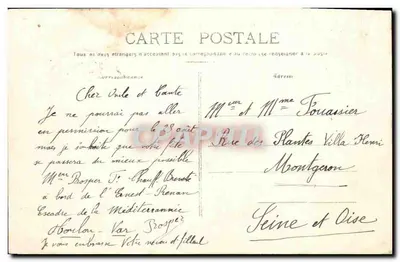 L'Ernest-Renán — Crucero de la Marina Nacional — Editor P. B. Toulon, n° 219 — Reverso