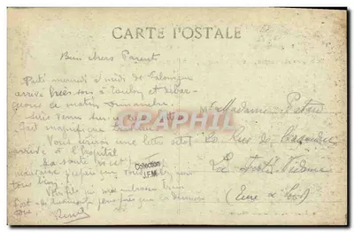 Paquebot Ospedale Francese La France IV — Guerra Navale 1914-1916 — H. Grimaud, 54, rue Murenod - Marsiglia — Verso