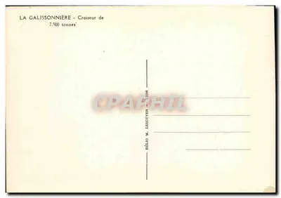 La Galissonnière — Cruzeiro de 7.500 toneladas — Editor Hélio M. Lescuyer — Verso