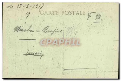 Cruiser ausiliario francese Gallia — manovra di combattimento — H. Grimaud, rue Masenod, Marsiglia — Verso