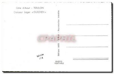 Lekki krążownik «Guichen» — Wybrzeże Azury - Toulon — Wydawnictwo ARIS — Rewers