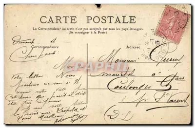 Bilhete postal antigo Navio de Guerra La Pallice Escada do Norte Le Henri IV — Verso