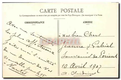 O Iéna, encouraçado — destruído em Toulon em 12 de março de 1907 — editor H. Laurent, n° 2060 — Verso