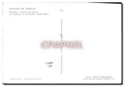 Toulon - Oorlogsschepen - Een torpedobootjager en het slagschip "JEAN-BART" — Achterkant