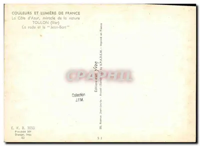 A enseada e o "Jean-Bart" — Toulon (Var) — Éditions d'art Yvon — Verso