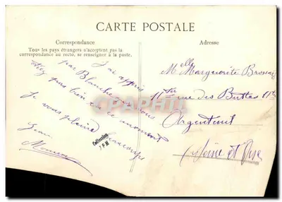 CARTE SISTEMA Navio Cruzeiro Couraçado Jules Michelet — Verso