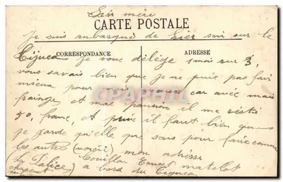 Le Cuirassé "LE FORMIDABLE" — LL. 8 — Éditeur non visible — Verso