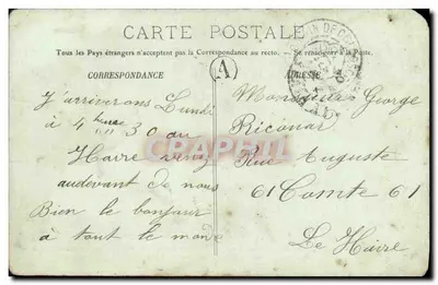 La Marseillaise et l'Escadre Italienne saluant à son embarquement à Naples M. Loubet, Président de la République — retour des Fêtes Italiennes (avril 1904) — A. Bougault — Verso