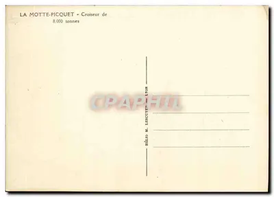 Stara pocztówka Statek La motte Picquet Krążownik o wadze 8000 ton — Rewers