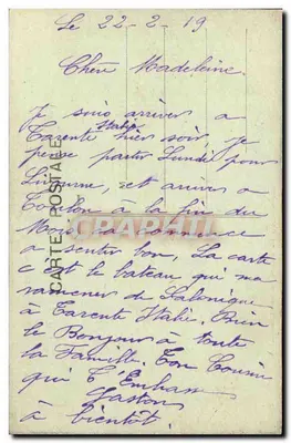 Hulpvaartuig "Odessa" — Oorlog in Oost-Europa 1914-18 — Uitgever: E. Grotanaz, 54 Rue Massenet, Marseille — Achterkant