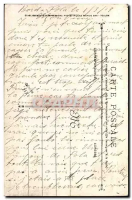 Cuirassé Paris — Marynarka Wojskowa Francuska — Wydawca Marius Bar, Toulon — Rewers