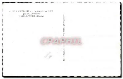 Le Richelieu — model w skali 1:400 — autor M. Chevroiet, Taillecourt (Doubs) — Rewers