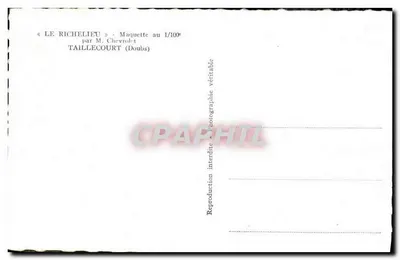 Le Richelieu — Mała skala 1/100 — autor M. Chevvalet, Taillecourt (Doubs) — Rewers