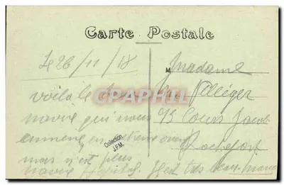 Navio Hospital Sphinx — Campanha do Oriente 1914-18 — Imp. H. Grimaud Fils, Marselha — Verso