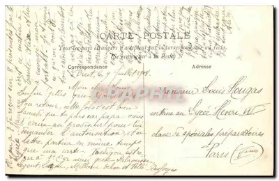 Brest — Casa de Depósito — Le Suffren — G. B. — Verso